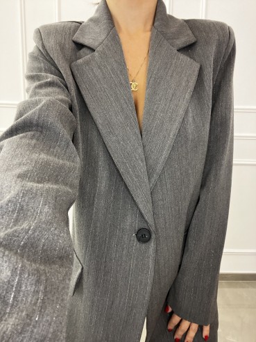 Blazer gessato grigio