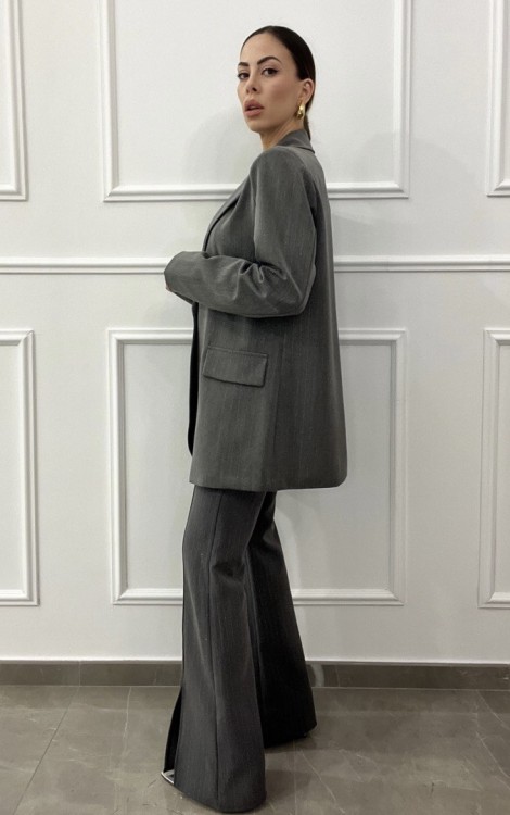 Pantalone grigio gessato 2