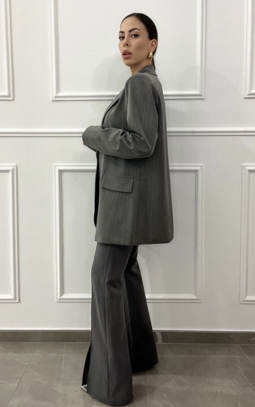 Pantalone grigio gessato