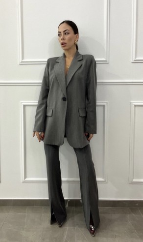 Blazer gessato grigio