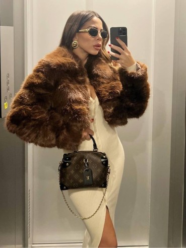 Pelliccia choco crop