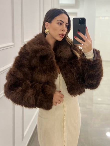 Pelliccia choco crop