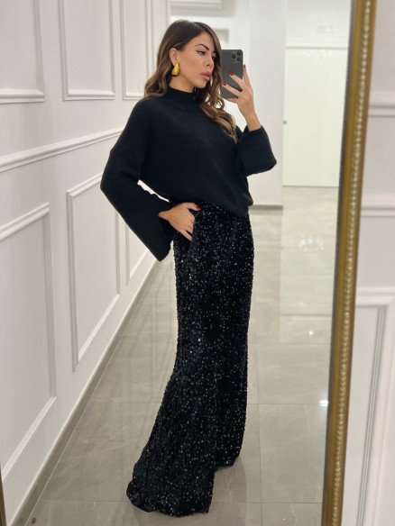Pantalone Paillettes NERO Pantalone Paillettes NERO