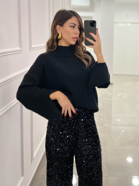 Pantalone Paillettes NERO 2