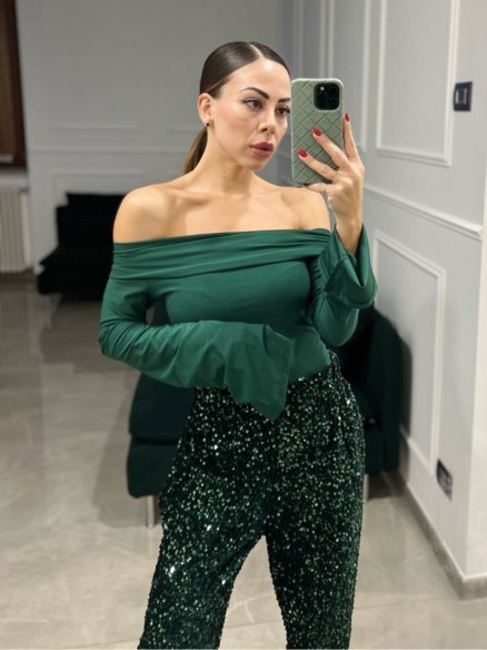 Maglia a barca verde