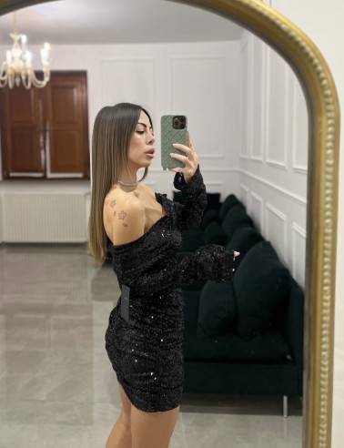 Abito pailettes nero