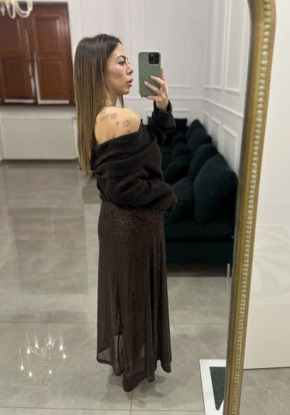 Gonna pailettes choco