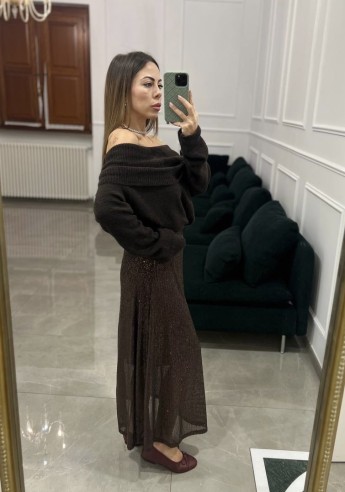 Gonna pailettes choco