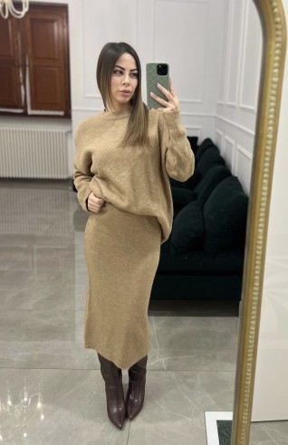 Coord set wool camel