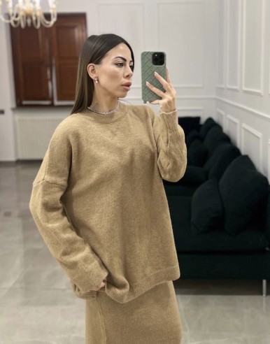 Coord set wool camel