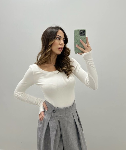 T-shirt costine bianca