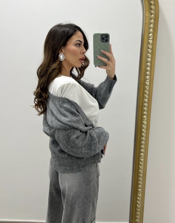 Cardigan TESSA grigio chiaro 2