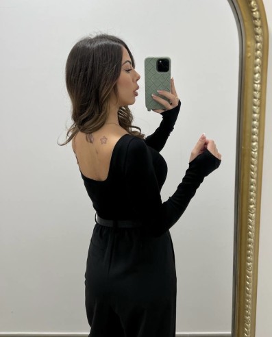 T-shirt costina nera