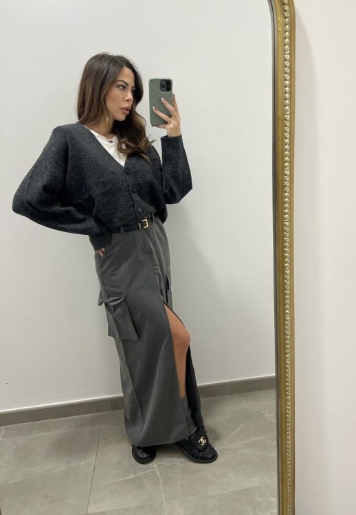 Cardigan TESSA grigio scuro 2