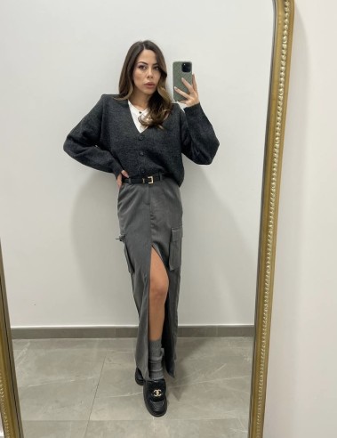 Cardigan TESSA grigio scuro