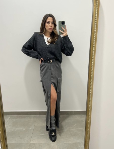 Cardigan TESSA grigio scuro