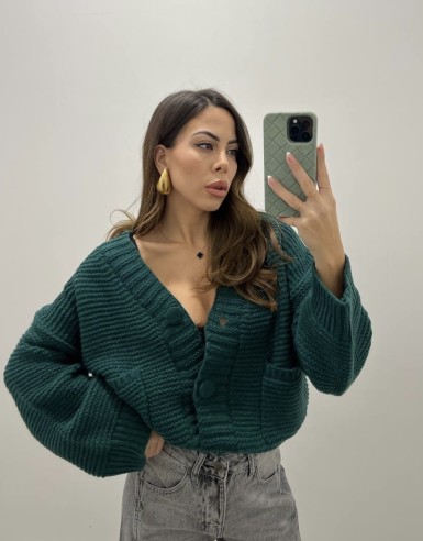 Maxi cardigan verde