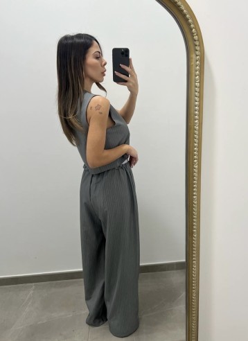 tailleur gilet gessato grigio