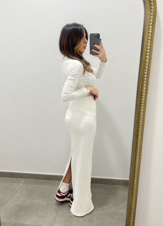 Loungette a costine bianca 2