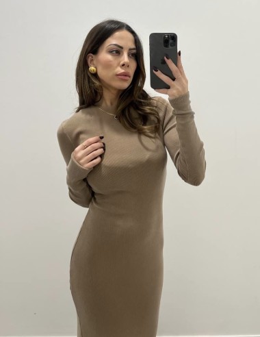 Abito a costine camel