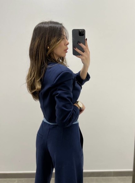 Justwest Blazer Crop Blu