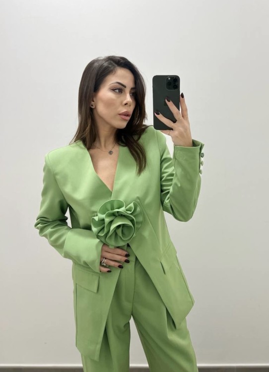 Blazer Rosa verde 2