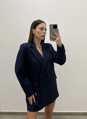Tailleur shorts blu