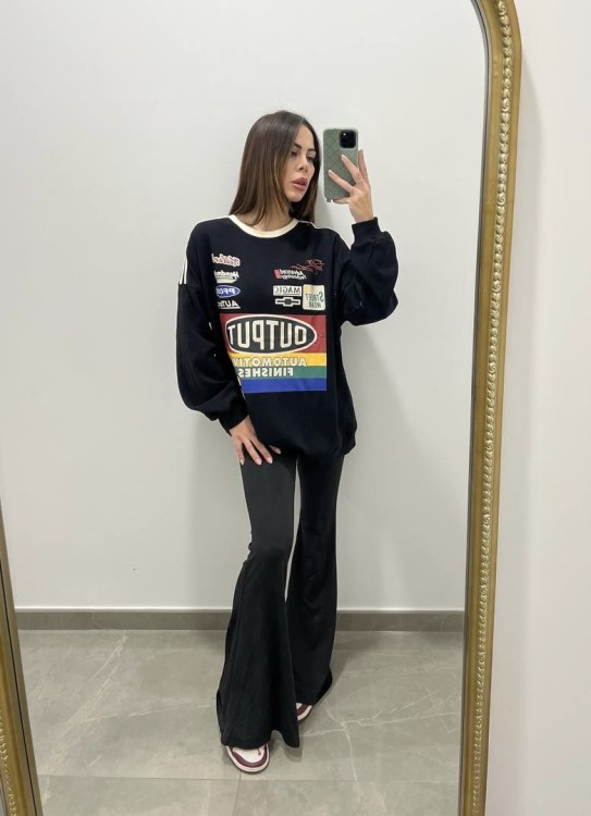 Pantalone a zampa nero 2