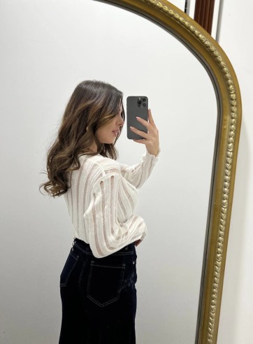 Maglia strass Bianca