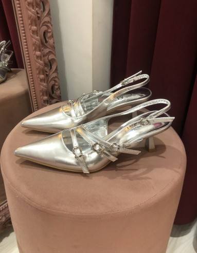Slingback miu silver