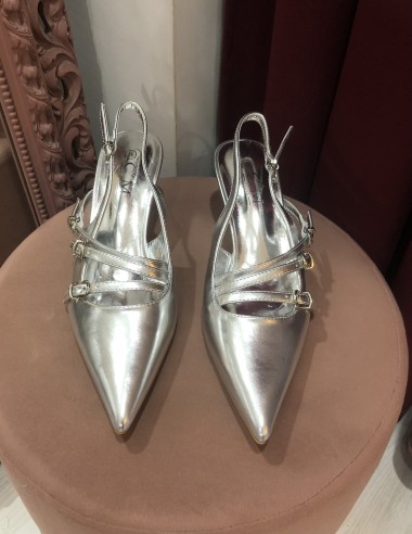 Slingback miu silver