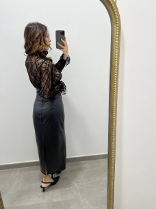 Gonna longuette ecopelle 2