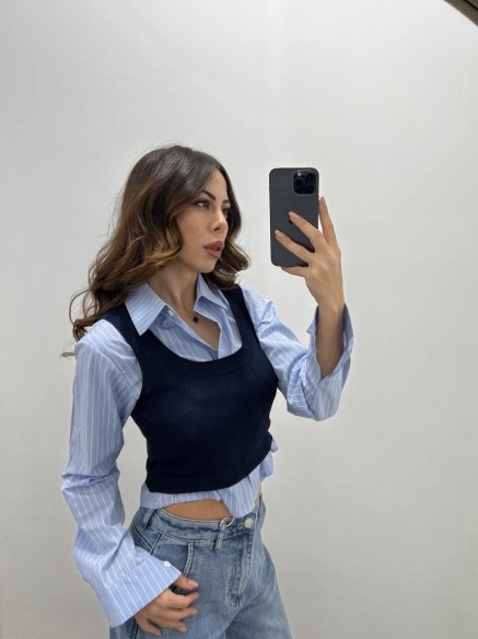 Camicia e gilet Blu