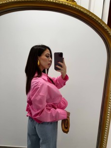 Camicia Rouches Fucsia 2