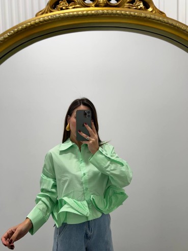 Camicia Rouches verde