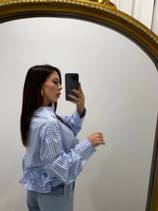 Camicia Rouches a righe 2