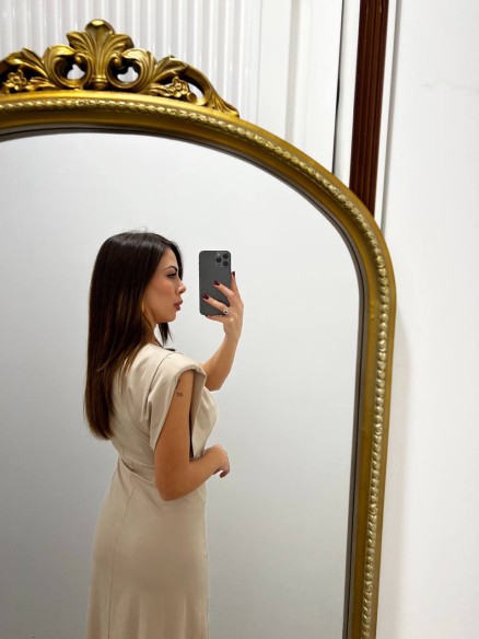 Abito spallina beige