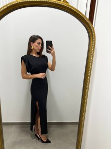 Abito spallina nero 2