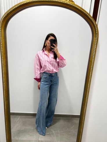 Camicia a righe Rosa Barbie