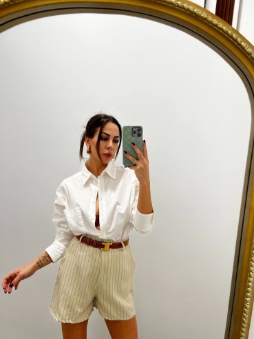 Tailleur Gessato beige
