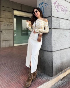 Gonna Longuette Jeans panna 2