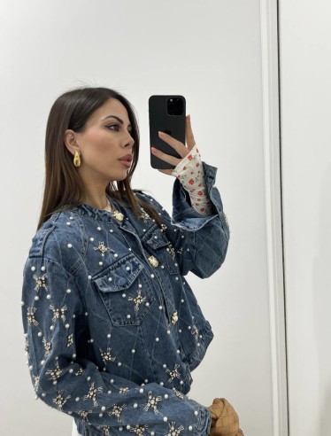 Giacca Denim Perle
