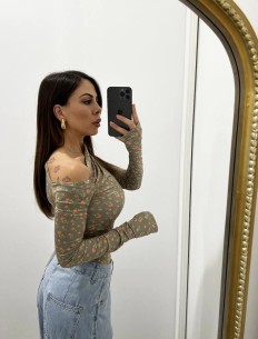 Maglia guanto Flowers Verde 2