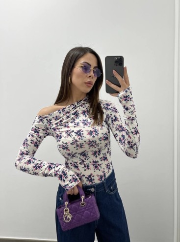 Maglia guanto Flowers Blu