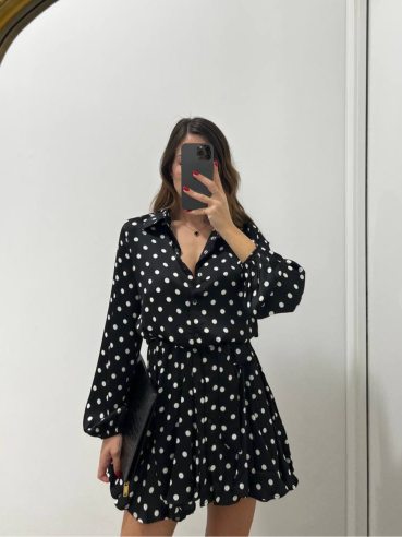 Mini Dress Ruota a Pois