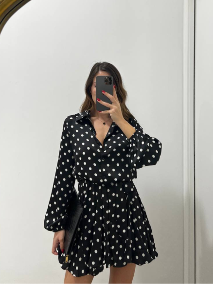 Mini Dress Ruota a Pois Mini Dress Ruota a Pois