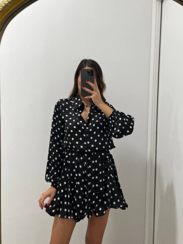 Mini Dress Ruota a Pois