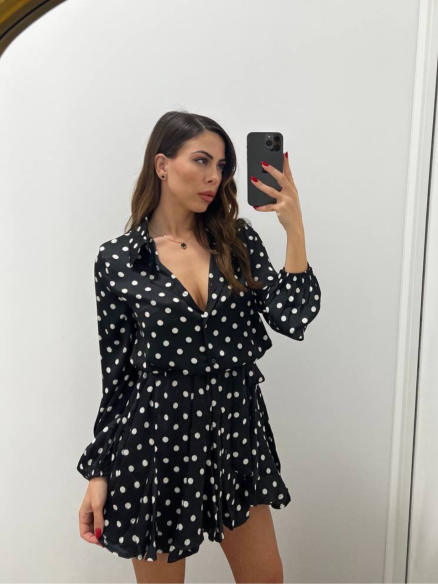 Mini Dress Ruota a Pois Mini Dress Ruota a Pois