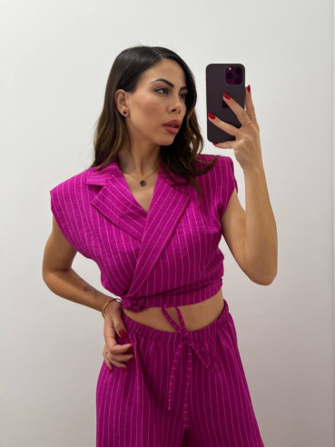 Coordinato Gessato Fucsia