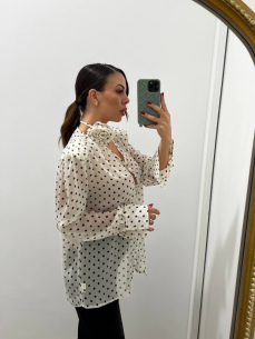 Blusa Pois Fiore Bianca 2